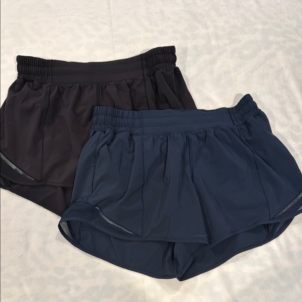 Lululemon Athletica Black and Navy shorts, size 8T, good condtion!